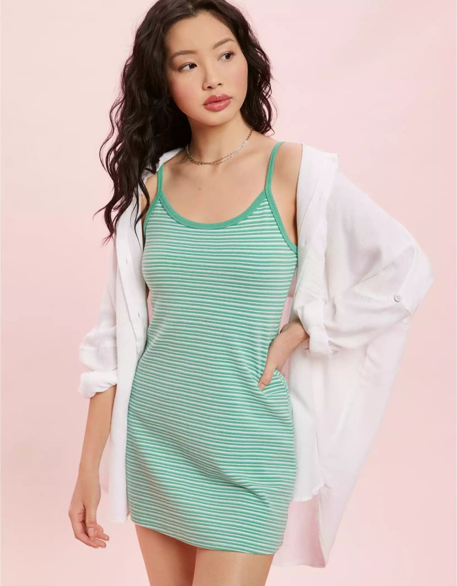 Mini Robe American Eagle AE Knit Cami Vert Femme | WXH-71253595